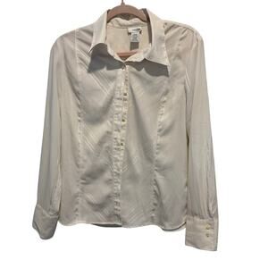 east 5th womens white button down size large